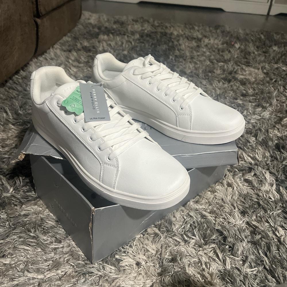 Perry Ellis White Athletic Shoes